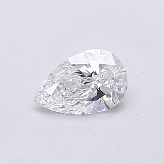 Actual 0.28 carat D Pear lab-grown diamond