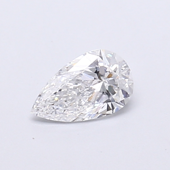 Actual 0.29 carat D Pear lab-grown diamond