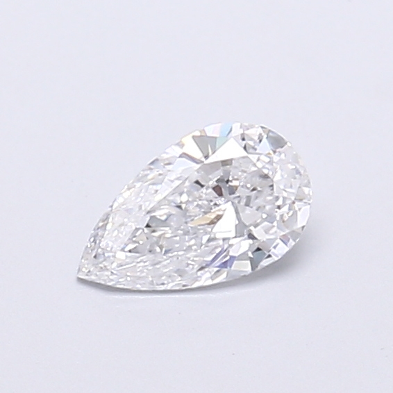 Actual 0.28 carat D Pear lab-grown diamond