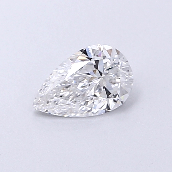 Actual 0.28 carat D Pear lab-grown diamond