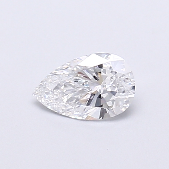 Actual 0.28 carat D Pear lab-grown diamond
