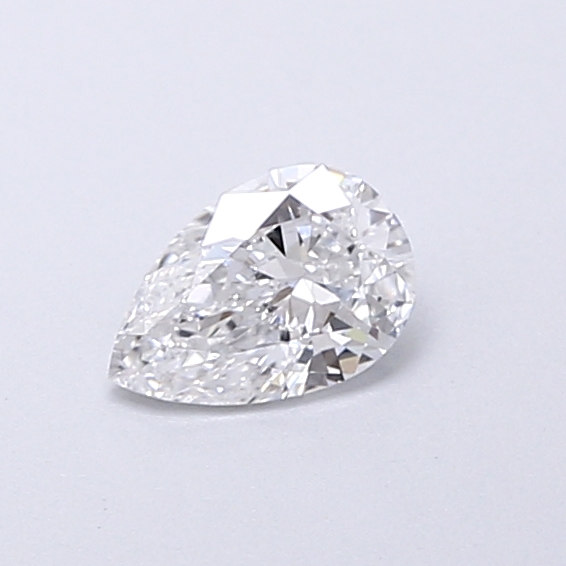 Actual 0.28 carat D Pear lab-grown diamond