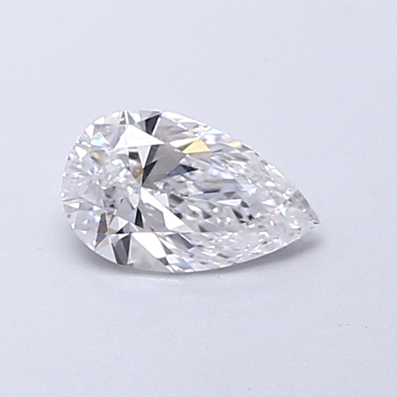 Actual 0.28 carat D Pear lab-grown diamond