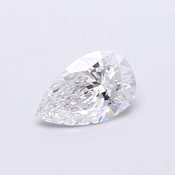 Actual 0.28 carat D Pear lab-grown diamond