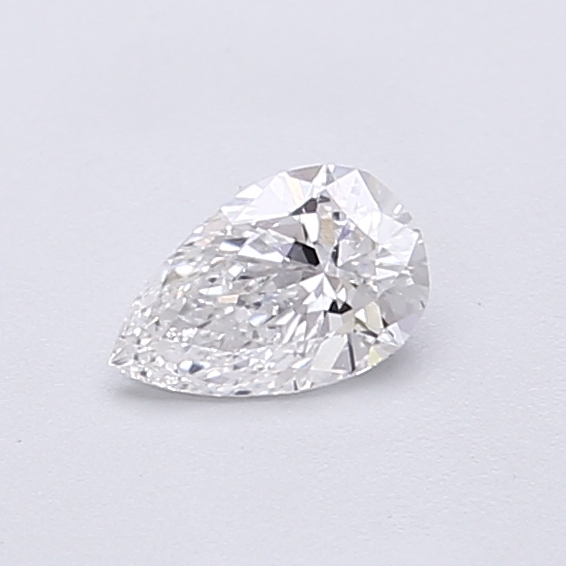 Actual 0.28 carat D Pear lab-grown diamond