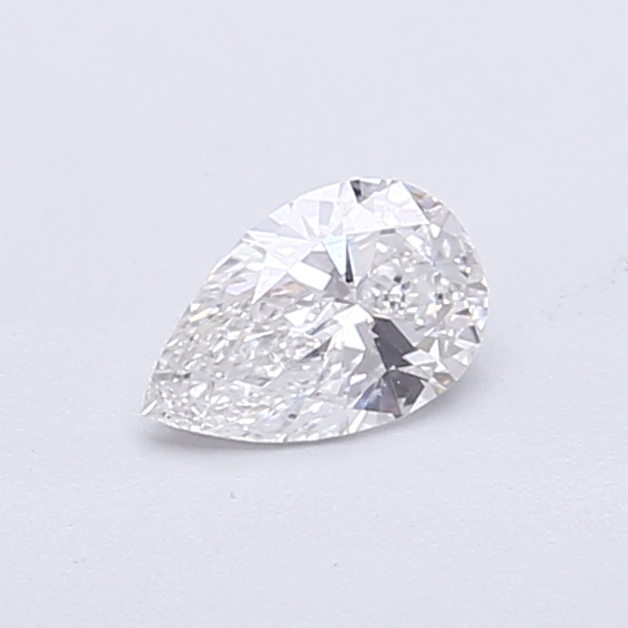 Actual 0.28 carat E Pear lab-grown diamond