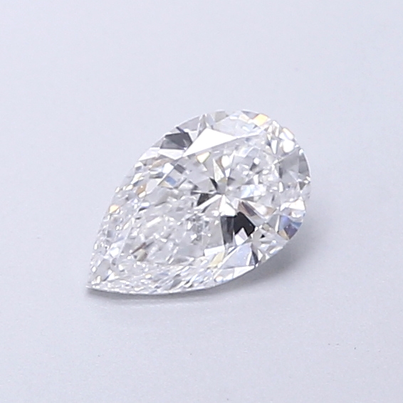 Actual 0.28 carat D Pear lab-grown diamond