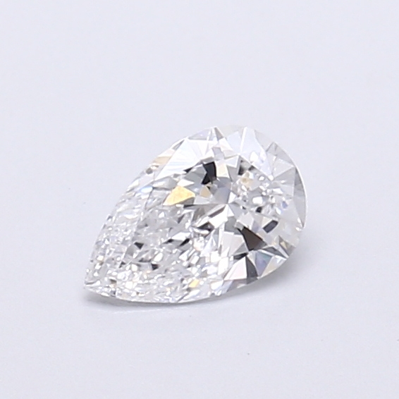 Actual 0.28 carat D Pear lab-grown diamond