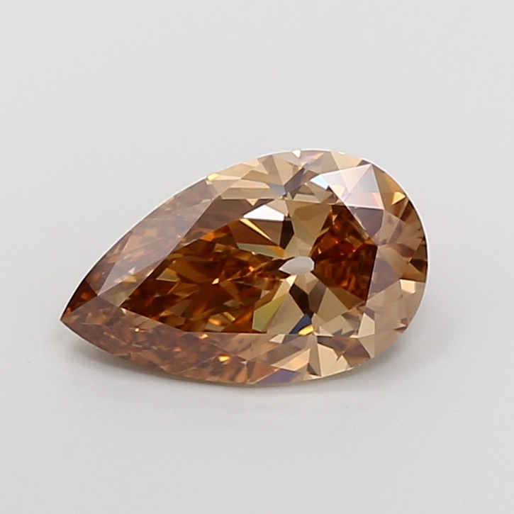 3.59 ct Pear lab grown diamond Fancy Brown VVS2
