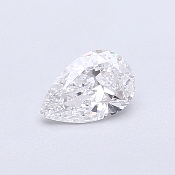 Actual 0.26 carat D Pear lab-grown diamond