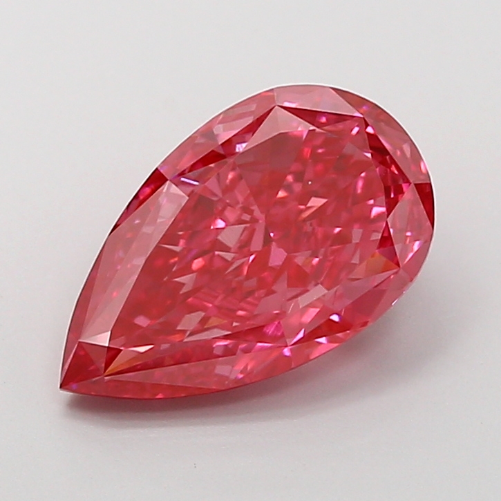 3.02 ct Pear Fancy Vivid Pink Lab-Grown Diamond