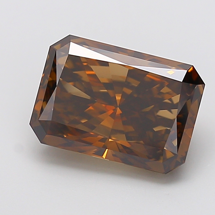 4.55 ct Radiant lab grown diamond Fancy Brown VS1