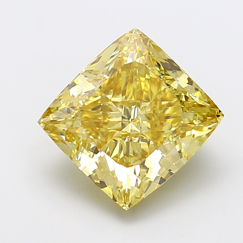 7.05 ct Cushion Fancy Intense Yellow Lab-Grown Diamond