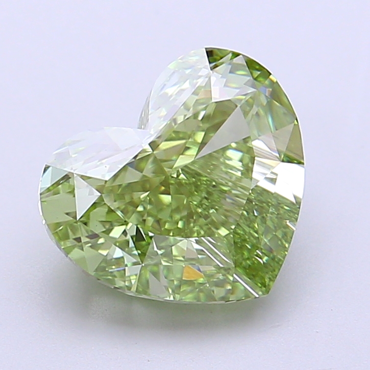 3.04 ct Heart Fancy Vivid Green Lab-Grown Diamond