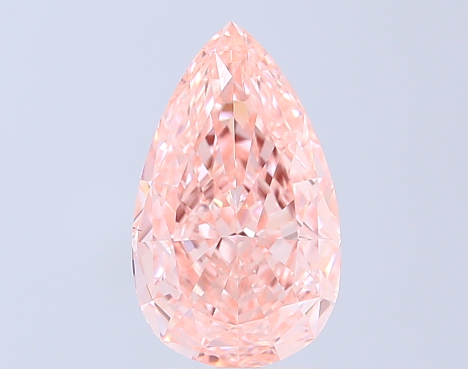 3.04 ct Pear Fancy Vivid Pink Lab-Grown Diamond