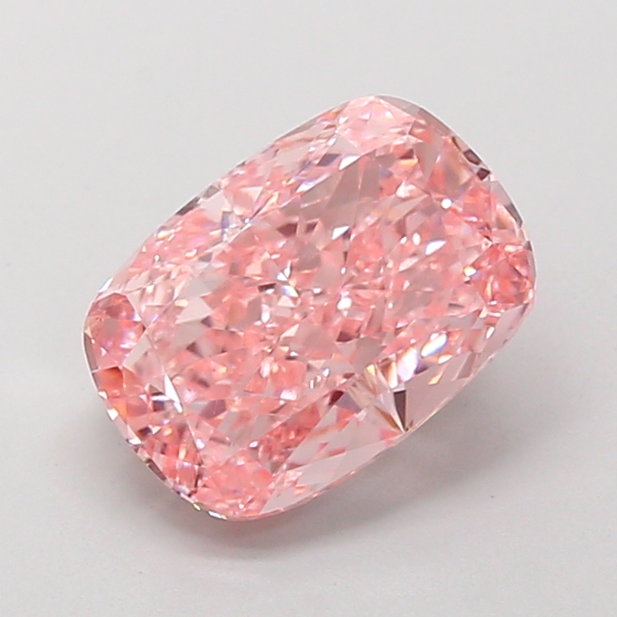 2.87 ct Pink (Vivid) VVS2 Cushion lab-grown diamond
