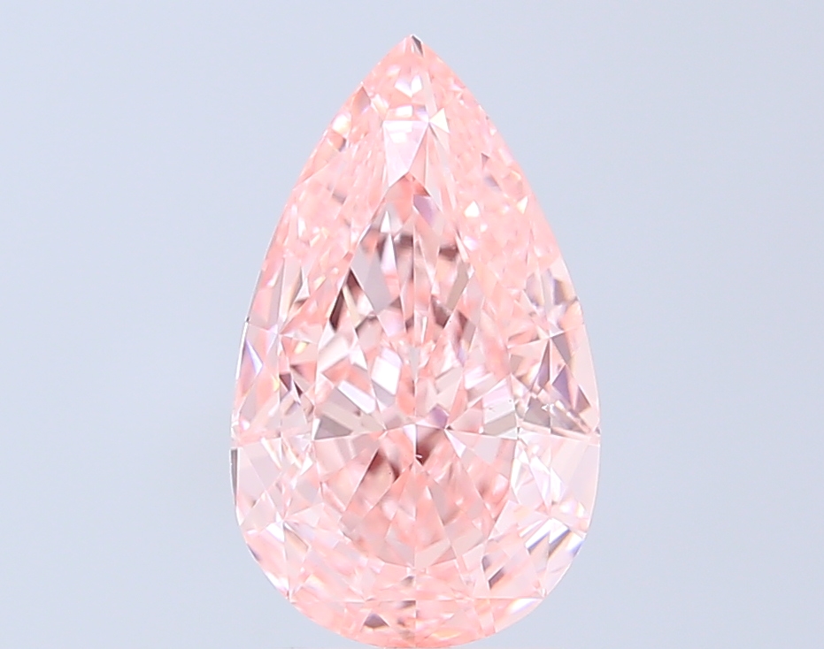 3.00 ct Pear Fancy Vivid Pink Lab-Grown Diamond