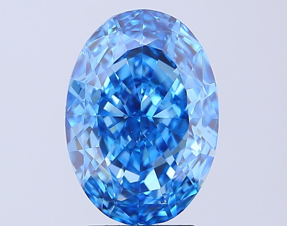 5.06 ct Oval Fancy Vivid Blue Lab-Grown Diamond