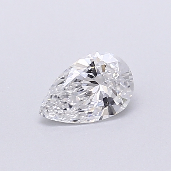 Actual 0.27 carat D Pear lab-grown diamond
