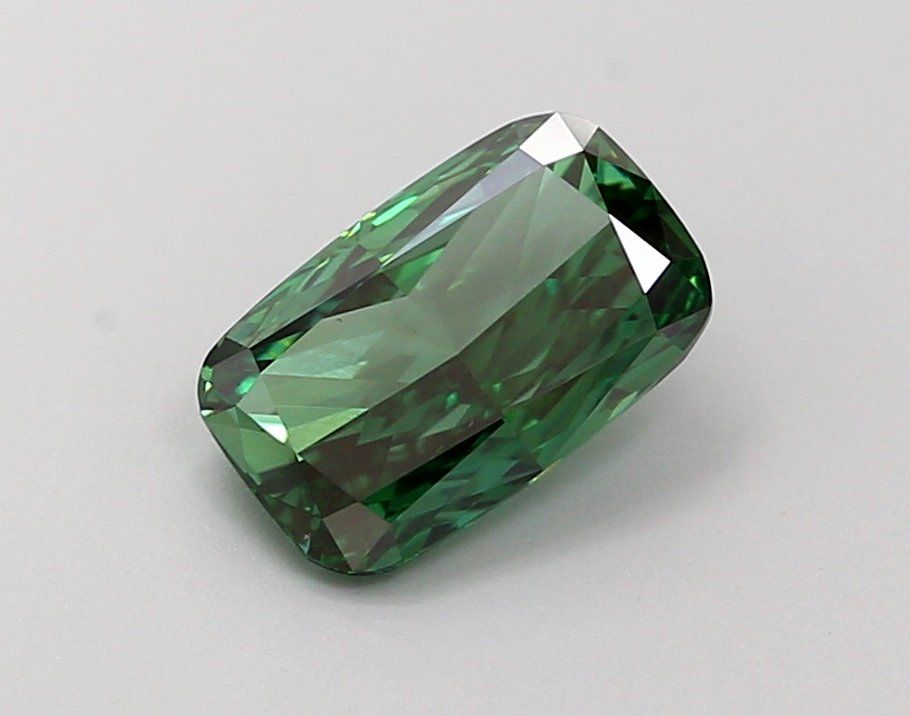 1.03 ct Cushion Fancy Vivid Green Lab-Grown Diamond