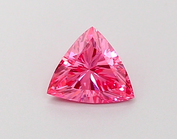 0.39 ct Trilliant Fancy Vivid Pink Lab-Grown Diamond