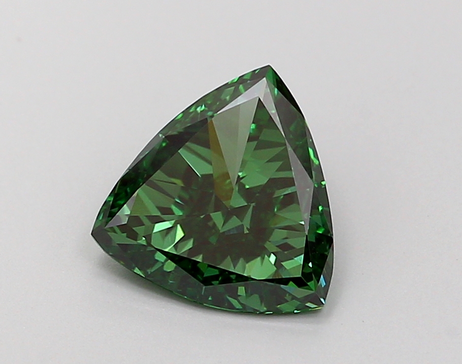 0.96 ct Trilliant Fancy Vivid Green Lab-Grown Diamond