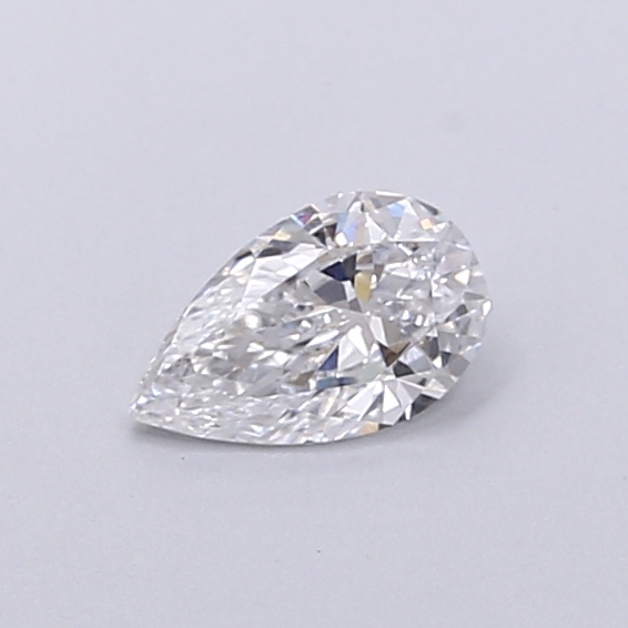 Actual 0.29 carat D Pear lab-grown diamond