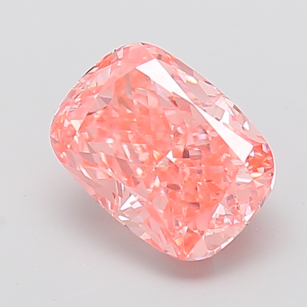 3.08 ct Pink (Vivid) VS1 Cushion lab-grown diamond