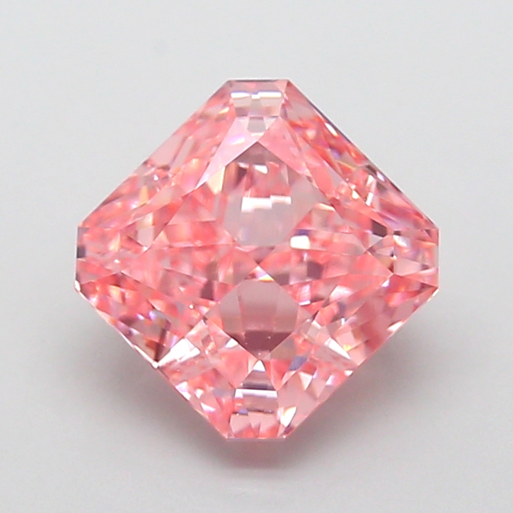 3.09 ct Pink (Vivid) VVS2 Square Radiant lab-grown diamond
