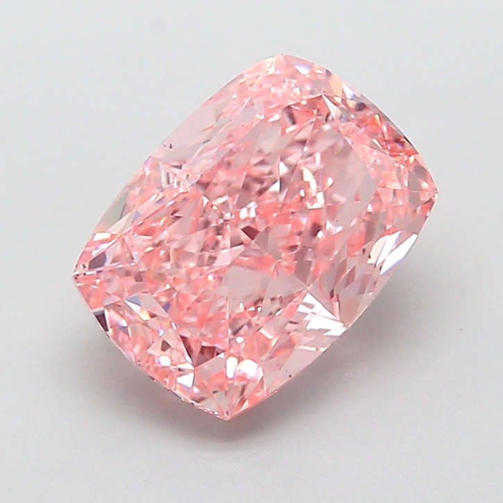 3.05 ct Pink (Vivid) VS2 Cushion lab-grown diamond