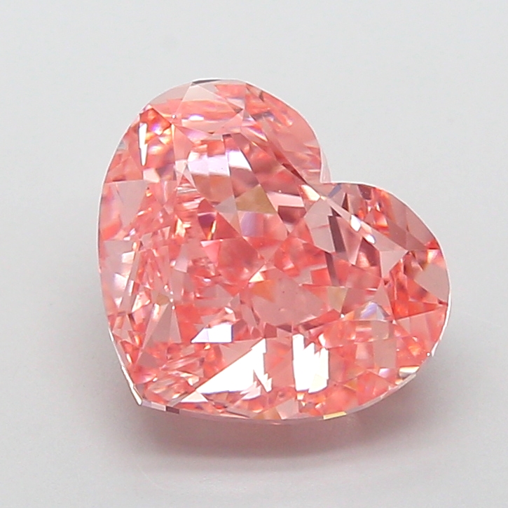 3.78 ct Pink (Vivid) VS1 Heart Modified lab-grown diamond