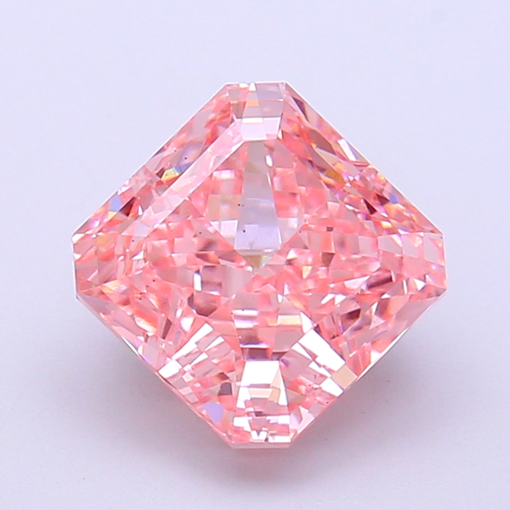 3.05 ct Pink (Vivid) VS1 Square Radiant lab-grown diamond