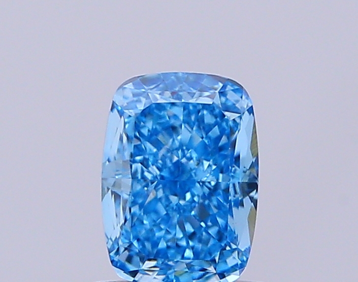 1.09 ct Blue (Vivid) VVS2 Cushion lab-grown diamond