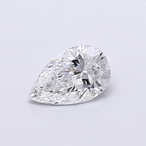 Actual 0.28 carat D Pear lab-grown diamond