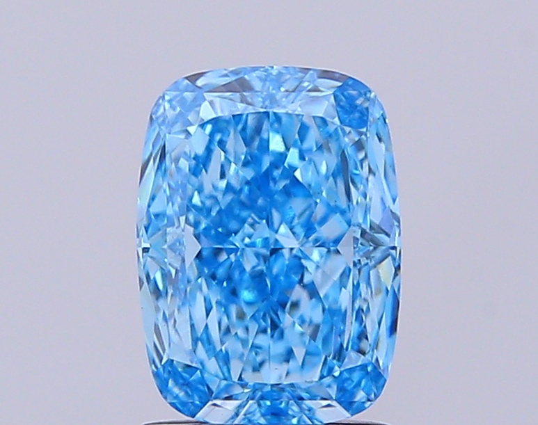 1.83 ct Blue (Vivid) VVS2 Cushion lab-grown diamond