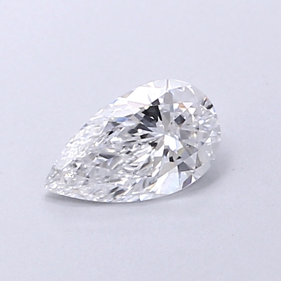 Actual 0.29 carat D Pear lab-grown diamond