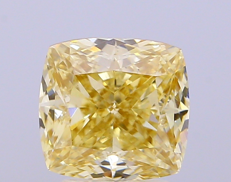 2.53 ct Cushion, Fancy Yellow VS1 IGI CVD