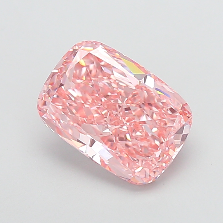 5.01 ct Pink (Vivid) VS1 Cushion lab-grown diamond