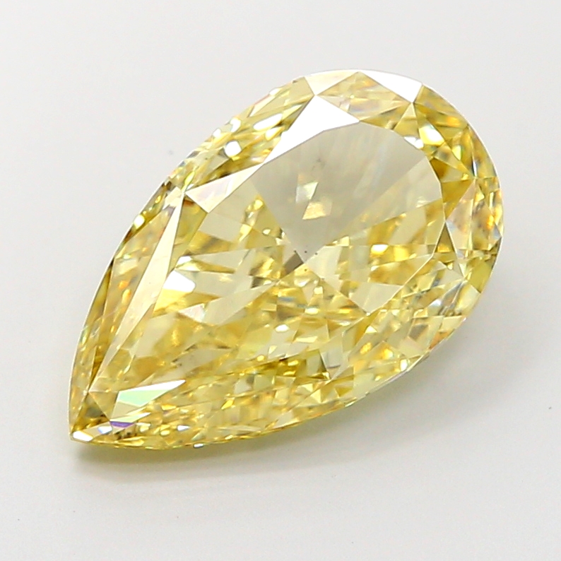 5.02 ct Pear Fancy Light Yellow Lab-Grown Diamond