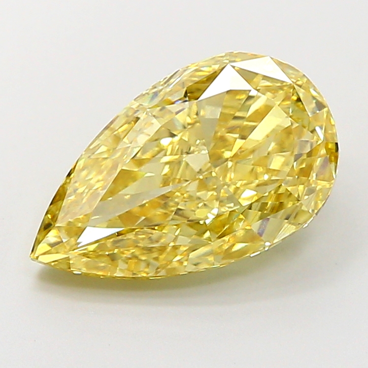 4.06 ct Pear Fancy Intense Yellow Lab-Grown Diamond