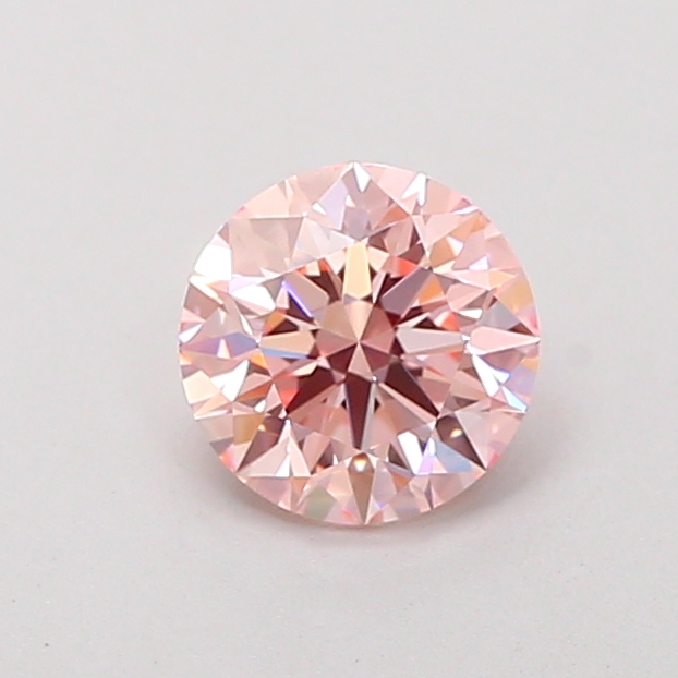 Actual 0.95 carat Intense Pink Round lab-grown diamond