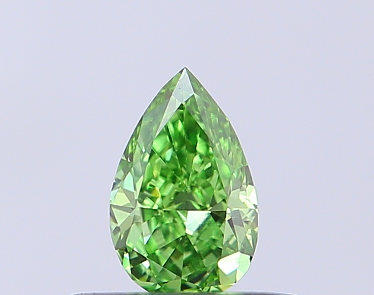 0.31 ct Pear Fancy Vivid Green Lab-Grown Diamond
