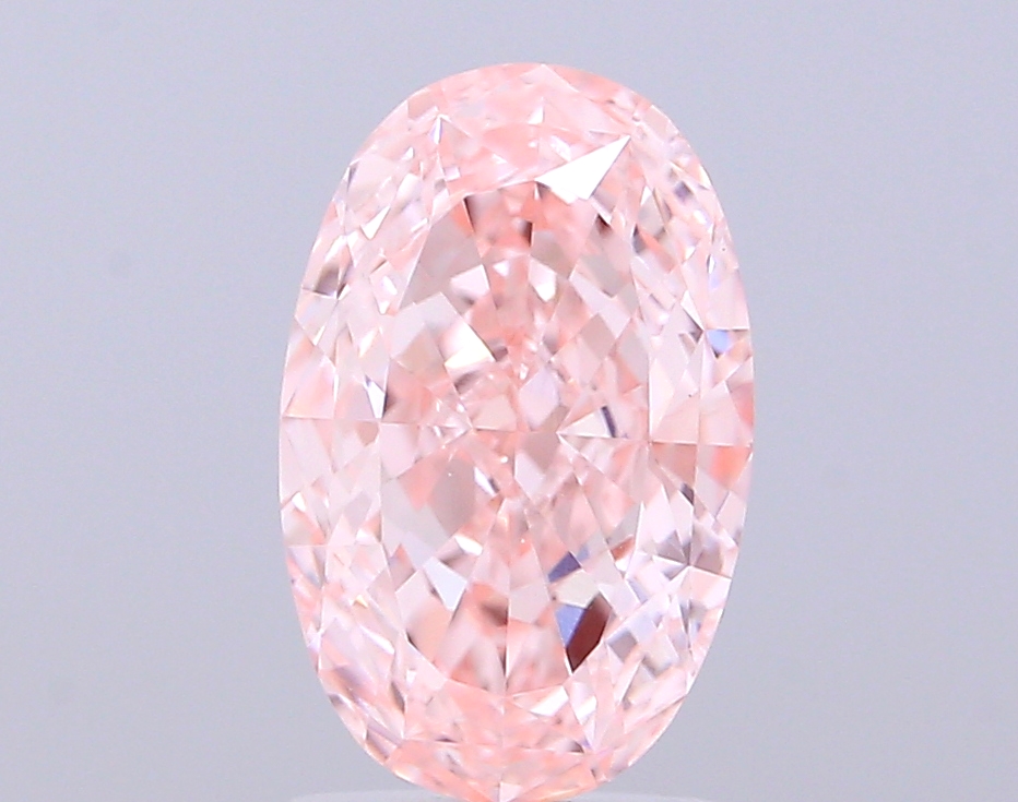 3.01 ct Oval Fancy Intense Pink Lab-Grown Diamond
