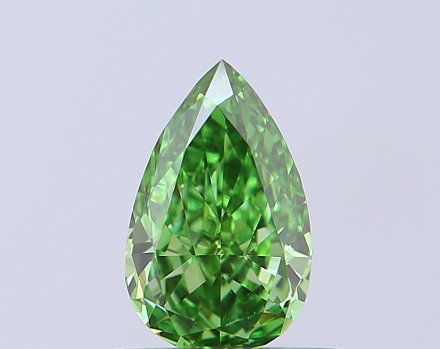 0.43 ct Pear Fancy Vivid Green Lab-Grown Diamond
