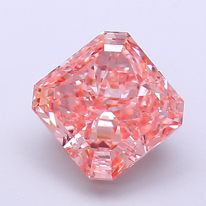 3.00 ct Pink (Vivid) VVS2 Square Radiant lab-grown diamond