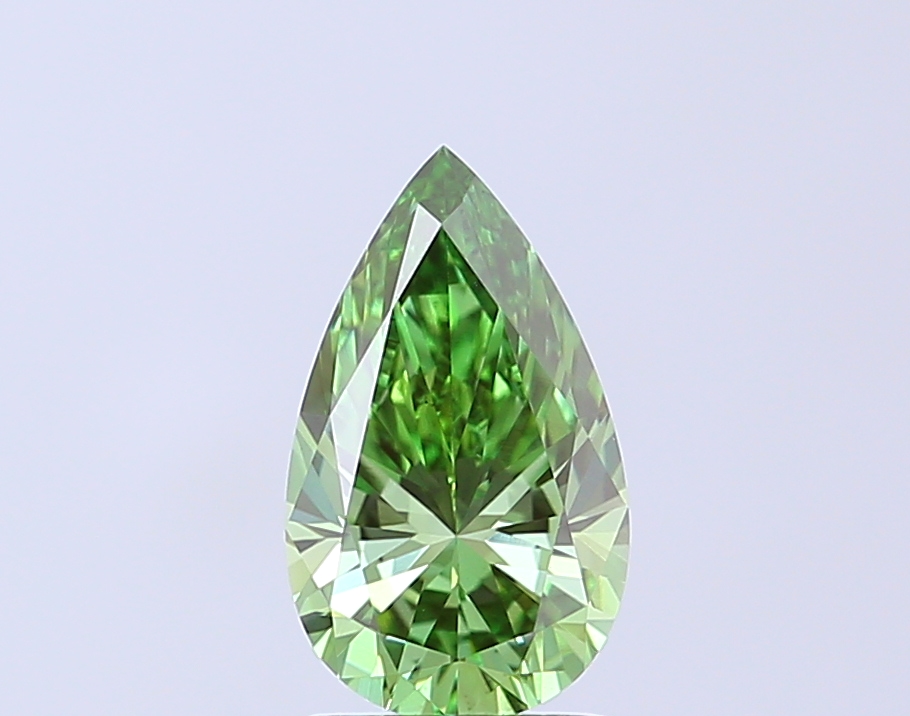 1.47 ct Pear Fancy Vivid Green Lab-Grown Diamond