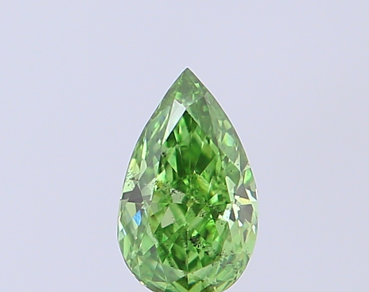 0.16 ct Pear Fancy Vivid Green Lab-Grown Diamond
