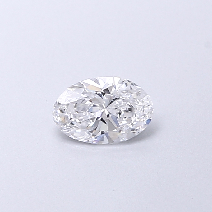 Actual 0.28 carat D Oval lab-grown diamond