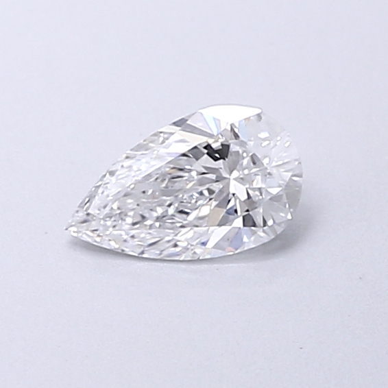 Actual 0.28 carat D Pear lab-grown diamond