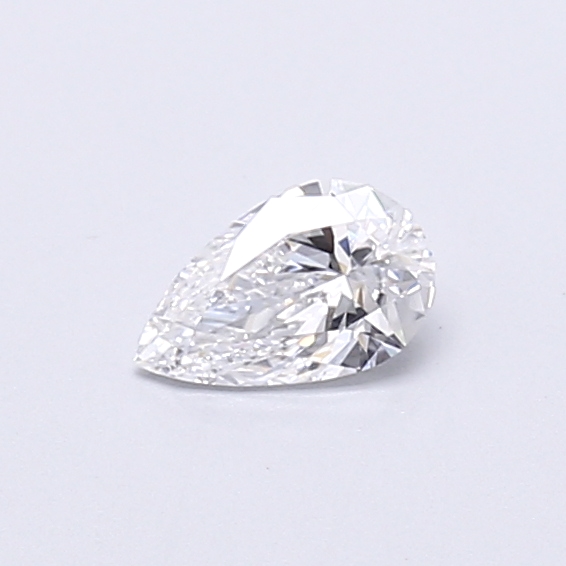 Actual 0.28 carat D Pear lab-grown diamond